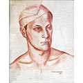 Portret Zdzisława Chmielowskiego, ok. 1942, sangwina, tektura, 49 x 38,5, wł. prywatna, fot. M. Jaroszewski