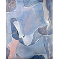 Kompozycja niebieska z różową plamą, 1964, ol., płótno, 81 x 65, Muzeum Narodowe we Wrocławiu, nr inw. XVII – 451