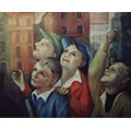Dzieci warszawskie -  święto majowe, ok. 1939, ol., płótno, 74 x 82, wł. prywatna (?)