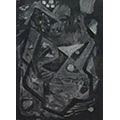 Kompozycja czarna, ok. 1959, gwasz, papier, 34,2 x 25, Poznań, Galeria Piekary