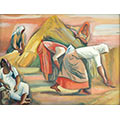 Żniwiarki, 1937, gwasz, tektura, 25 x 33,5, wł. prywatna (szkic do olejnego obrazu o tym samym tytule, wł. prywatna), fot. M. Jaroszewski